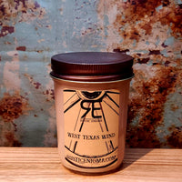 West Texas Wind handmade western candle — vanilla rose jasmine cedarwood soy candle in 8 oz jelly jar, Rustic Enigma New Mexico