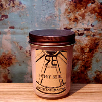 Gypsy Soul handmade western candle — lavender nutmeg ginger vanilla soy candle in 8 oz jelly jar, Rustic Enigma New Mexico