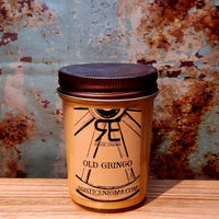 Old Gringo handmade western candle — citrus chili pepper soy candle in 8 oz jelly jar, Rustic Enigma New Mexico