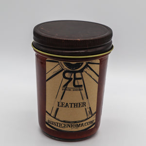 Leather 8 oz Candle